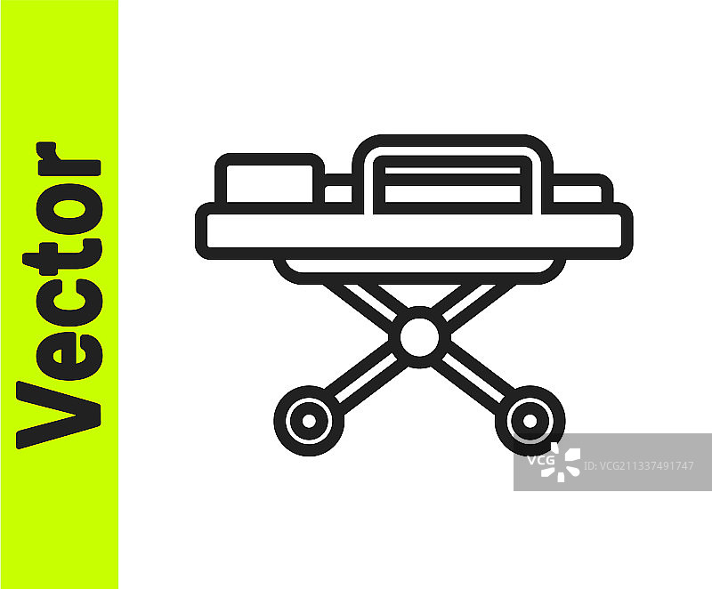 白色背景黑色线条担架图标图片素材