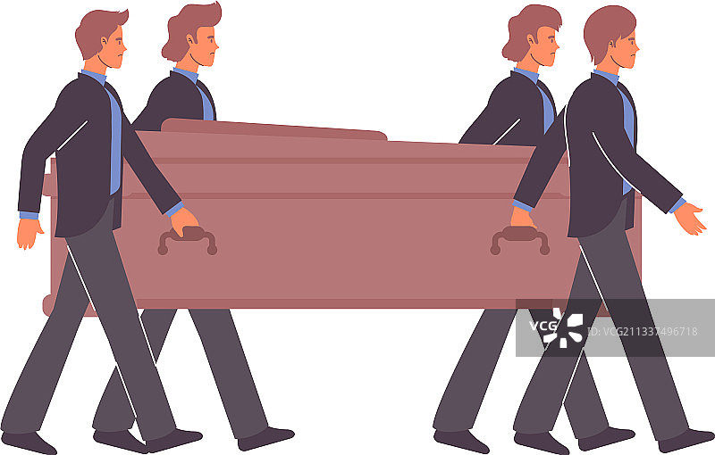 扁平风格葬礼队伍图片素材