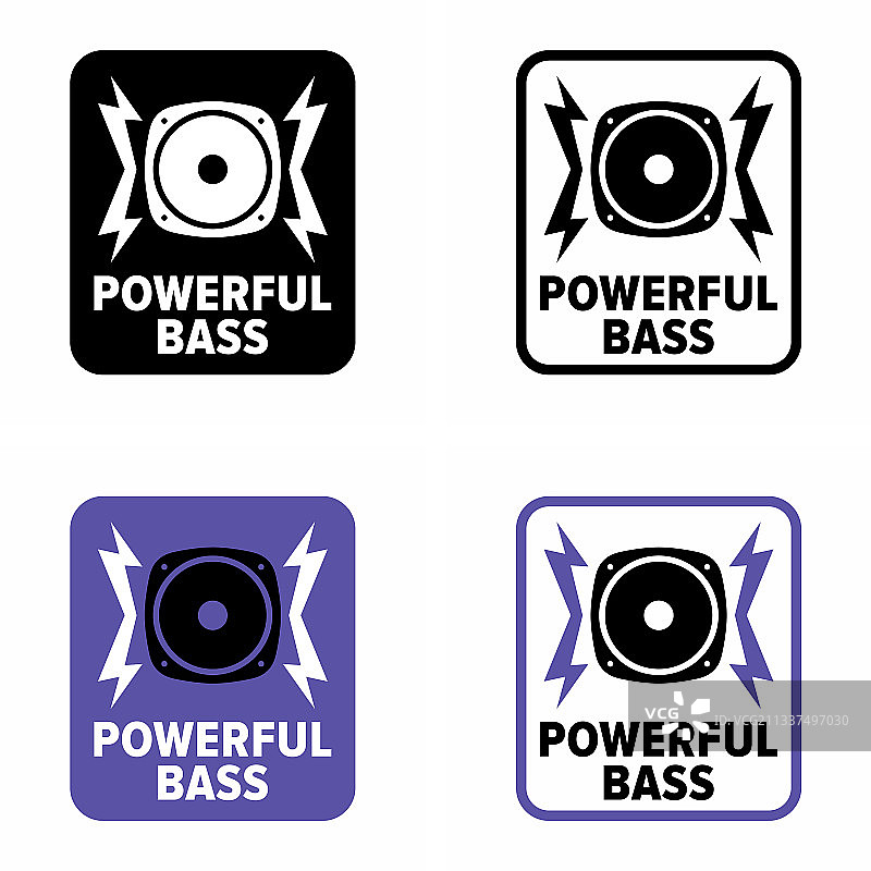 强劲的低音扬声器和耳机信息图片素材