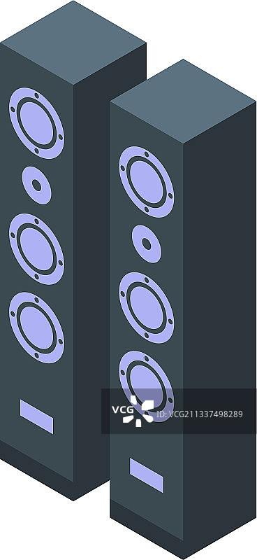 电视扬声器图标2.5D风格图片素材