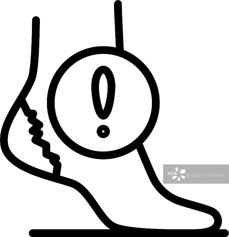 脚后跟受伤图标轮廓样式图片素材