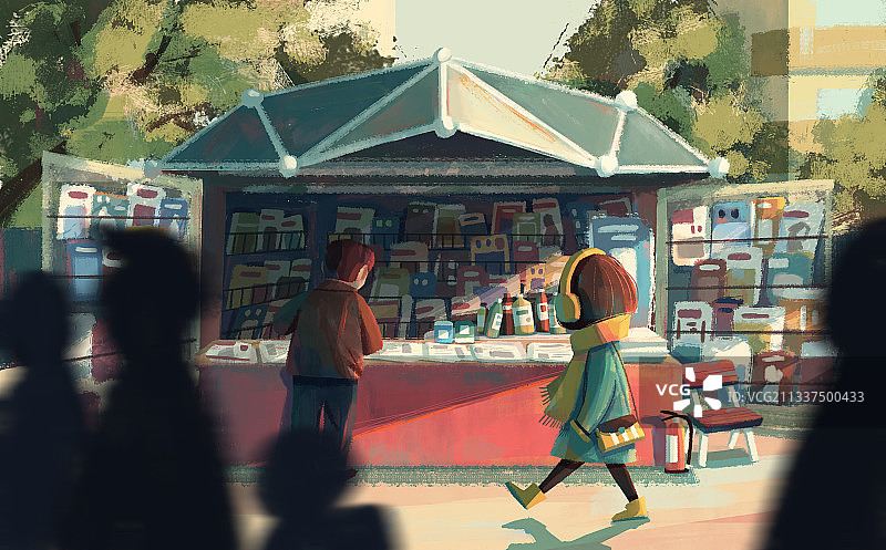 路边的报刊亭图片素材