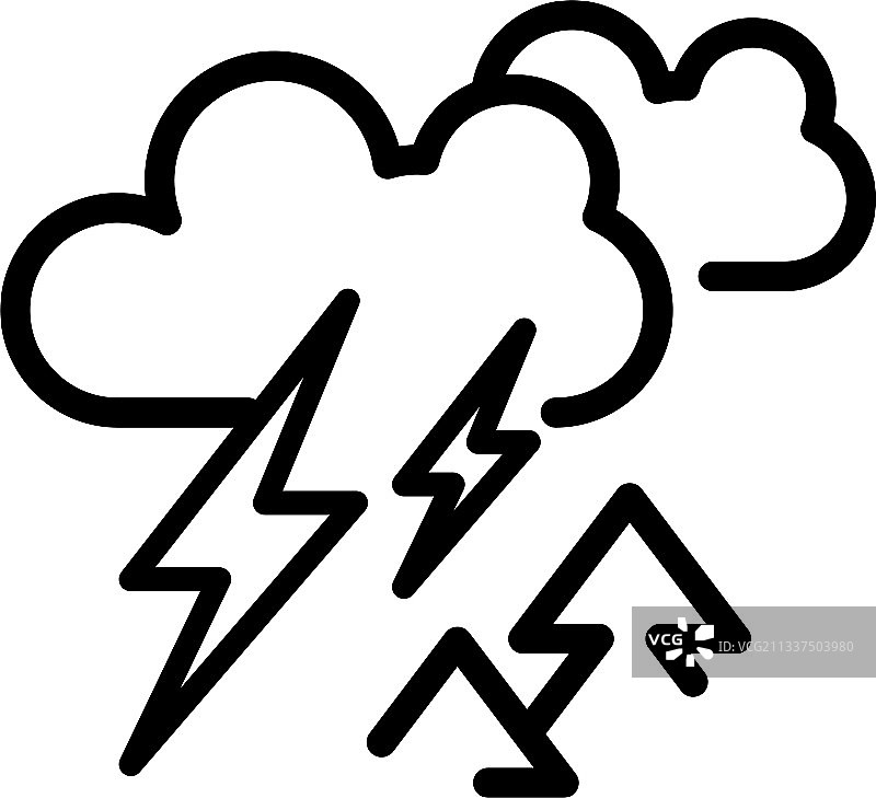 森林雷霆图标轮廓样式图片素材