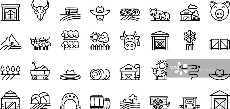 牧场图标（轮廓样式）图片素材