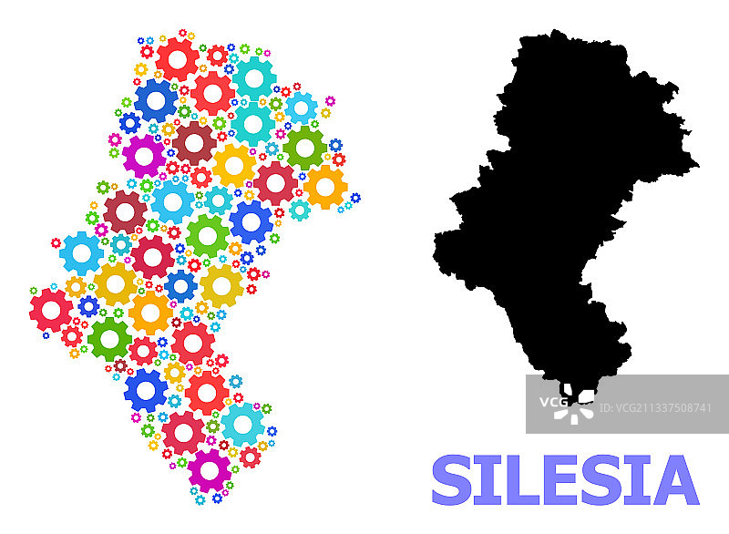 西里西亚省地图服务组合图片素材