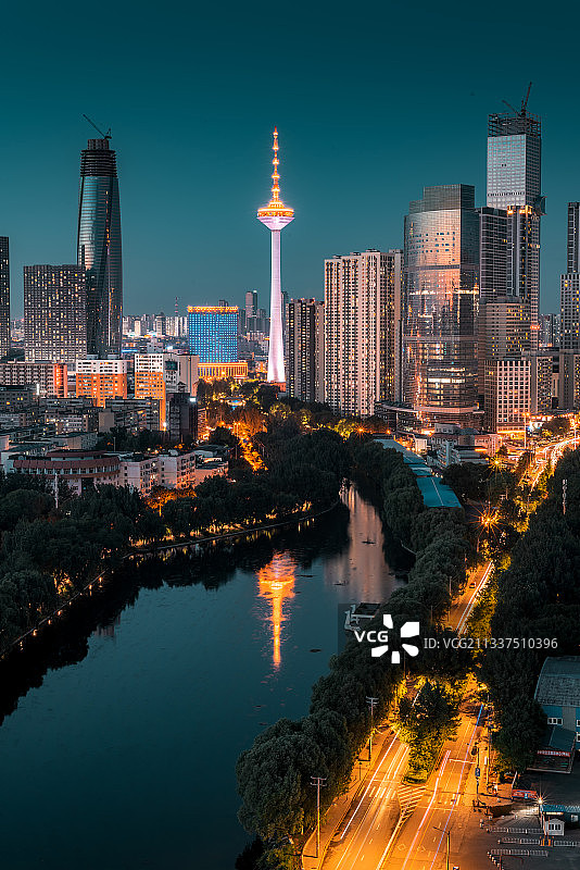 沈阳电视塔夜景图片素材