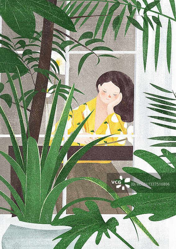 窗边的人图片素材