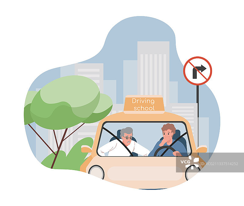驾校扁平风学生图片素材