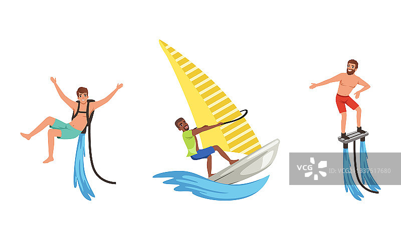 水上运动：年轻人玩飞板图片素材