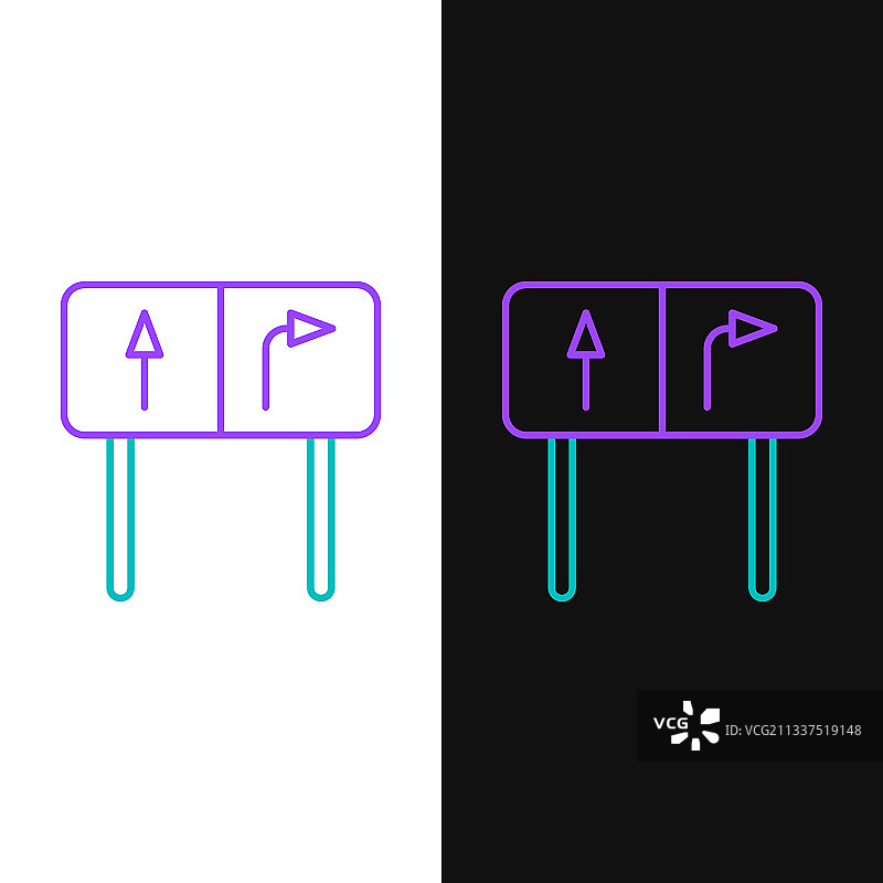 线路道路交通标志标志孤立上图片素材