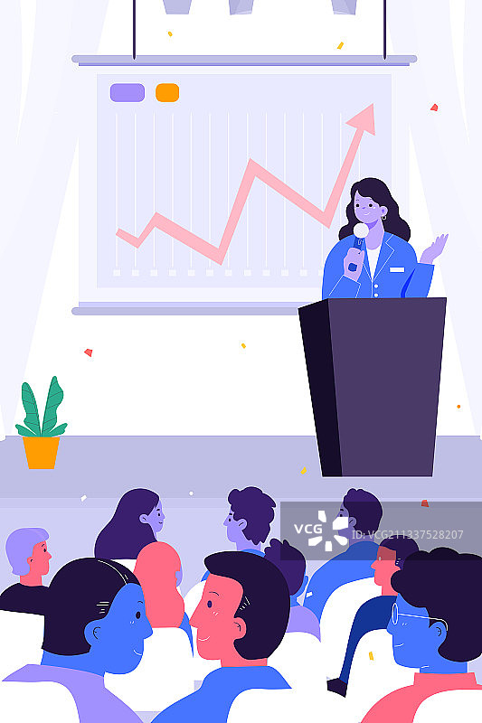 卡通数据报表培训年终总结会议招商业绩思维导图商务办公矢量插画图片素材