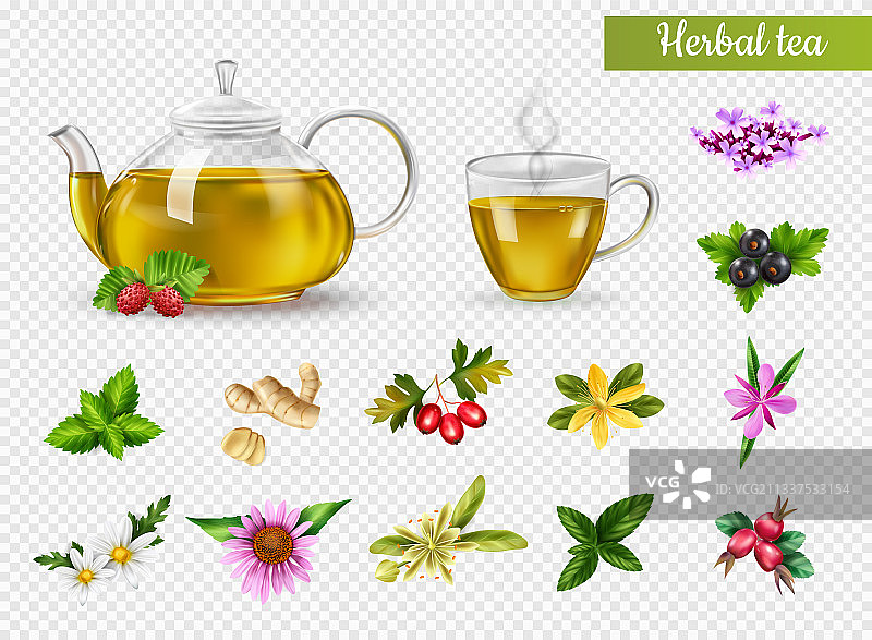 草药茶具图片素材