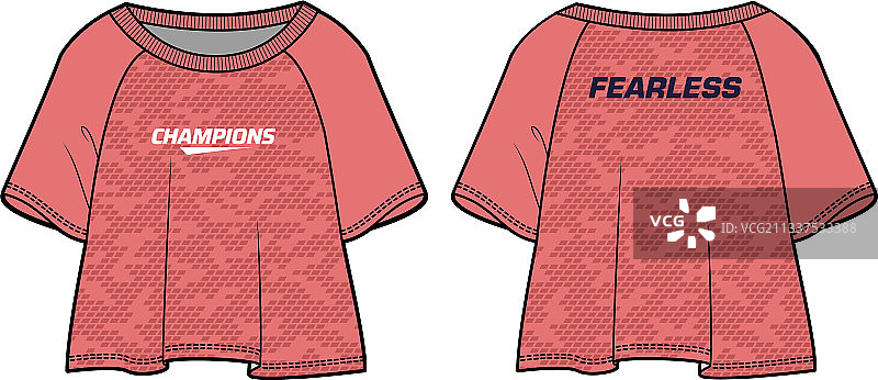 宽松露脐T恤设计概念图片素材