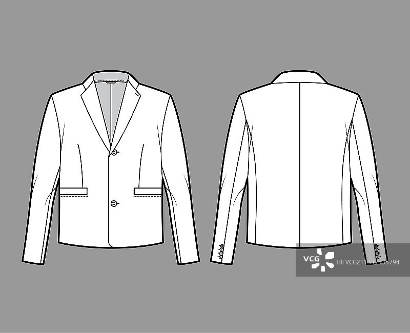 单排扣夹克套装图片素材