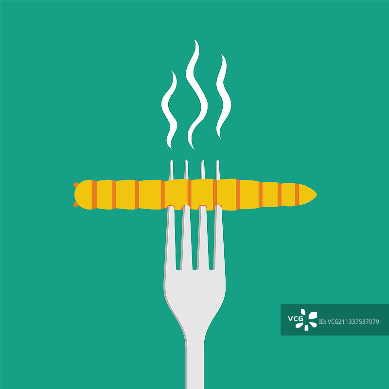 烤炸昆虫幼虫美食图片素材