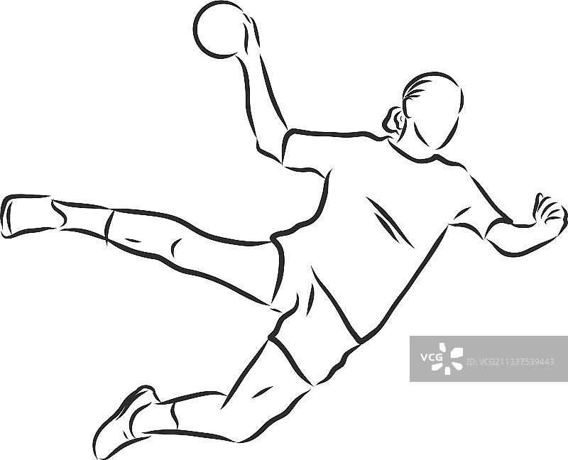 男人打手球黑白画图片素材