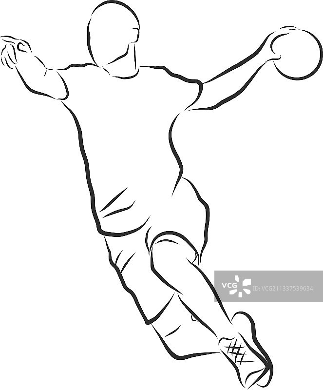 男人打手球黑白画图片素材