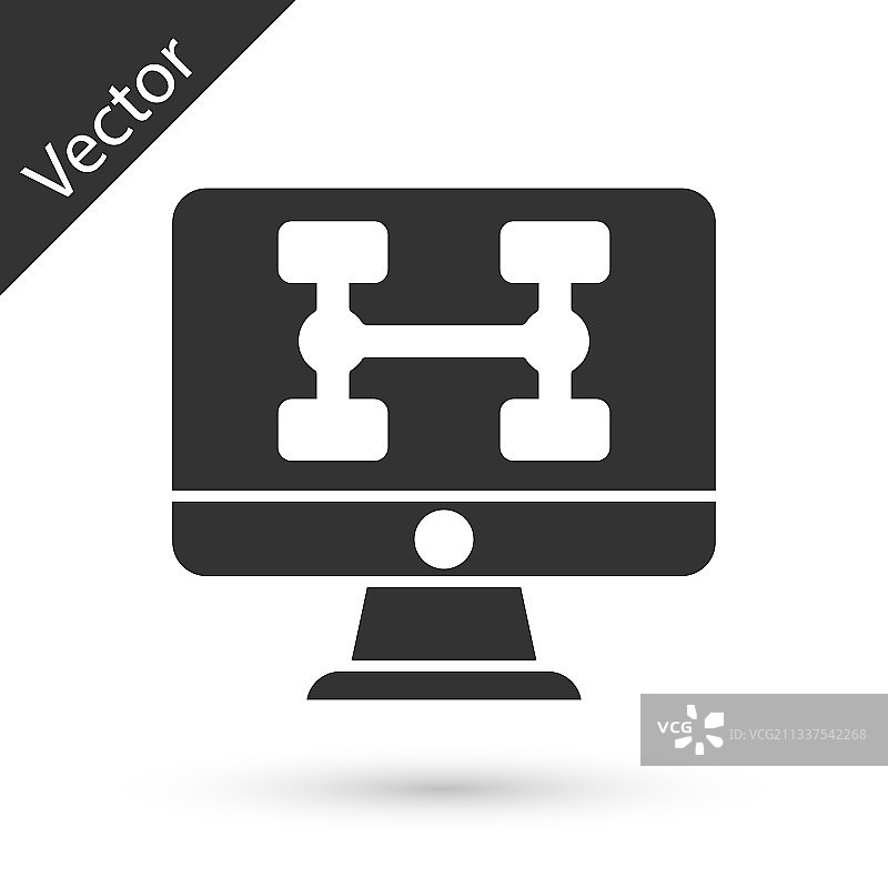 灰色汽车硬件诊断图标图片素材