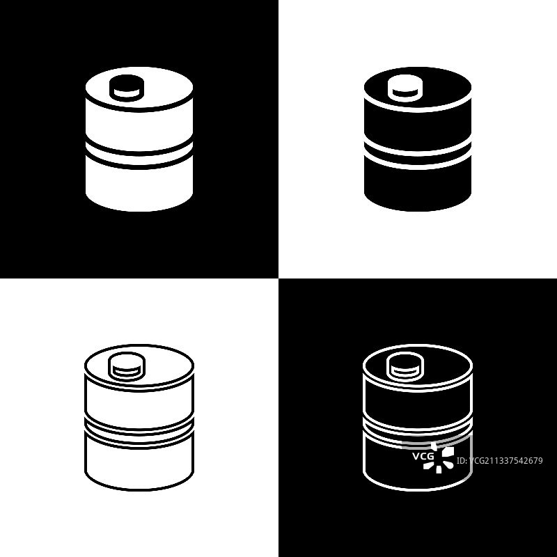 黑色背景上的金属啤酒桶图标图片素材