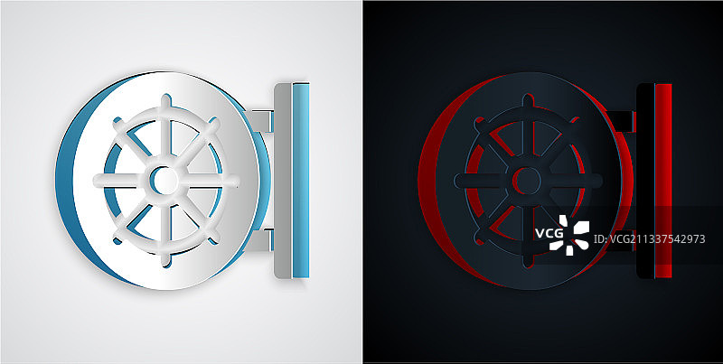 剪纸风格法轮图标图片素材