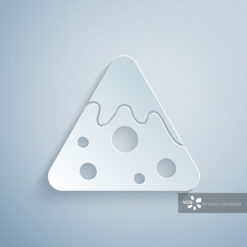 灰色背景的纸艺风玉米片图标图片素材