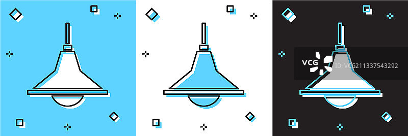 蓝色和白色背景上的枝形吊灯图标素材图片素材