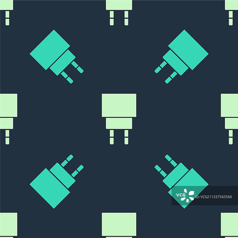 绿色和米色充电器图标（隔离，无缝）图片素材