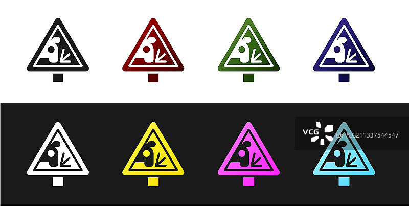 当心落石路标图片素材