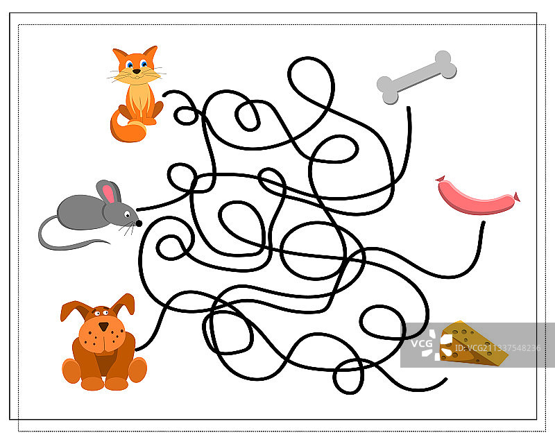 儿童迷宫游戏：食物在哪里图片素材
