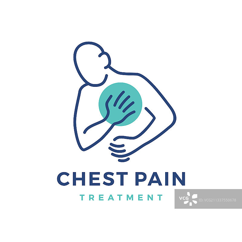 胸痛治疗和心脏病发作标志图片素材