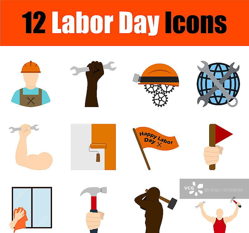 劳动节图标集图片素材
