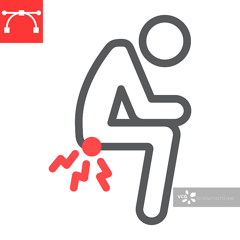 痔疮肛门疼痛便秘线性图标图片素材