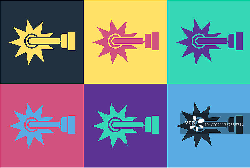 波普艺术牛仔骑马靴刺图标图片素材