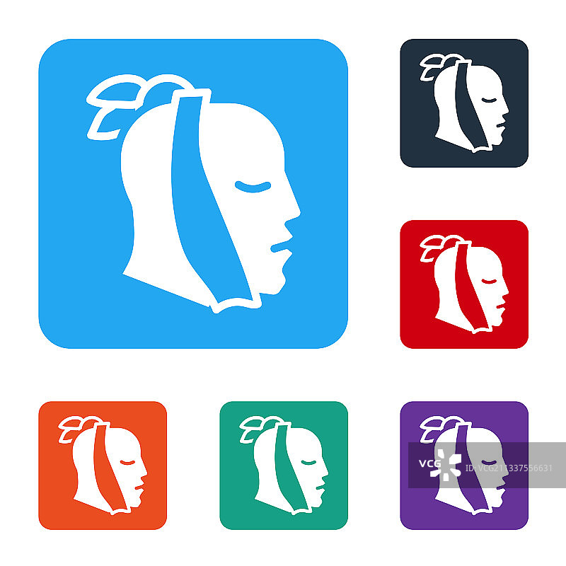 白色背景上的白色牙痛图标图片素材