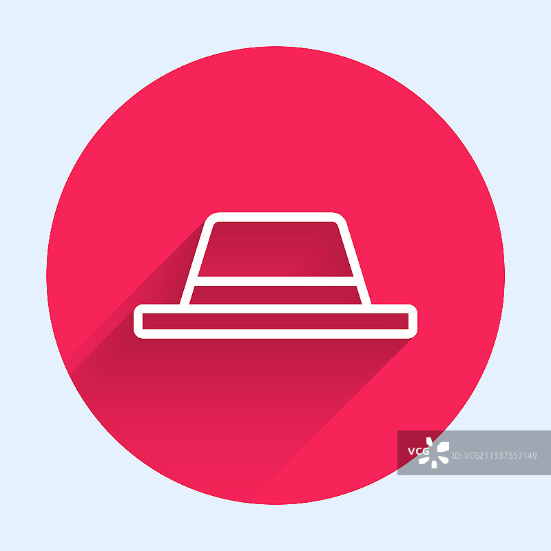 白色线条男士礼帽图标图片素材