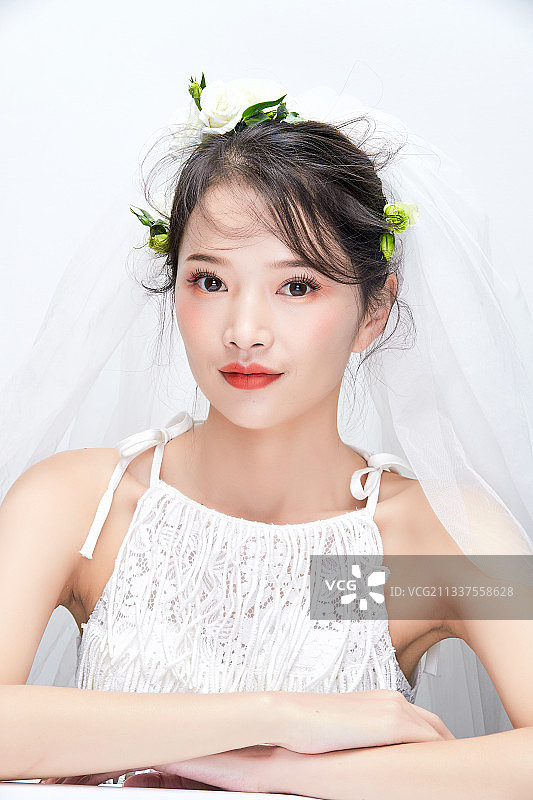 婚纱新娘彩妆美女人像图片素材