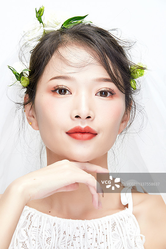 婚纱新娘彩妆美女人像图片素材