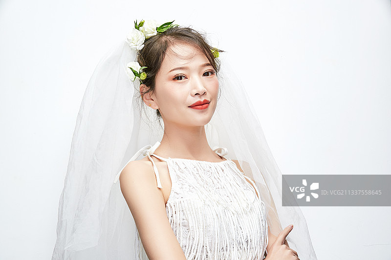 婚纱新娘彩妆美女人像图片素材