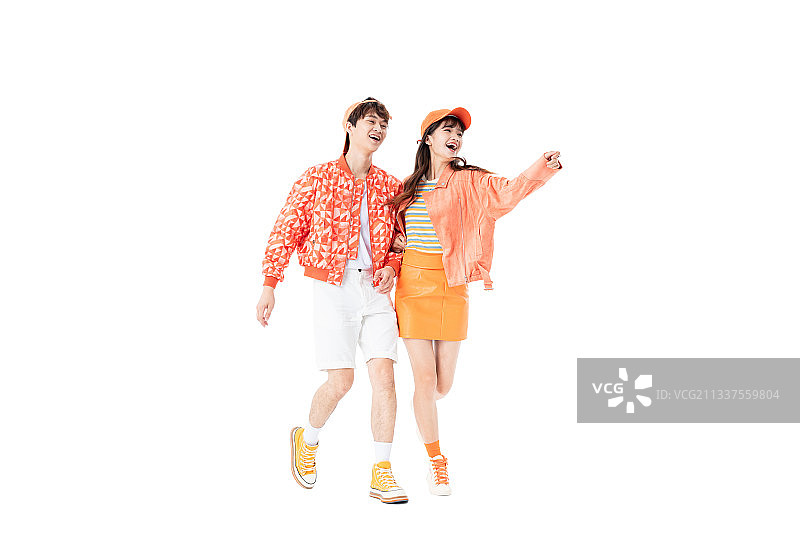 年轻的男孩与女孩互动娱乐图片素材