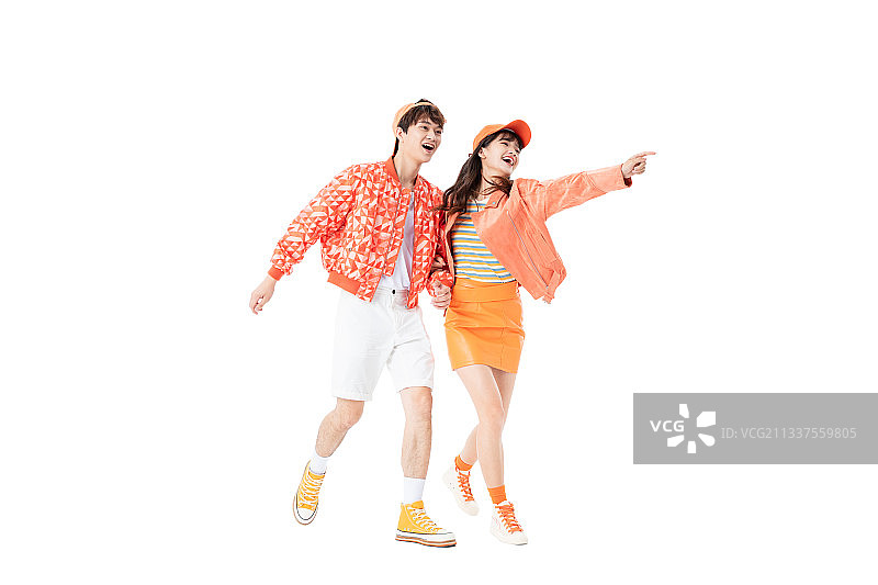 年轻的男孩与女孩互动娱乐图片素材