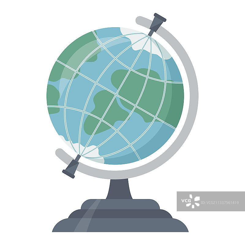 学校地球仪扁平圆形球体图片素材