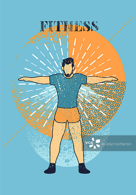 健身运动复古海报图片素材