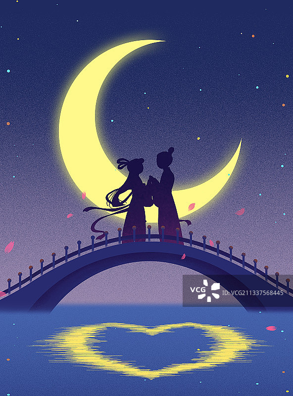 七夕节牛郎织女-张贴海报图片素材