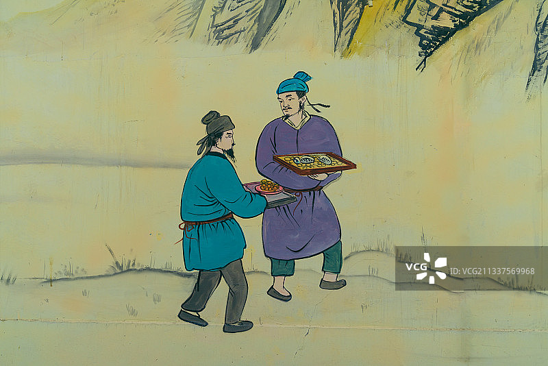 店小二上菜图片素材