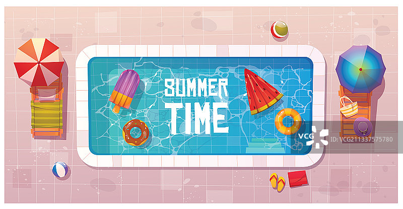 夏季泳池俯视图图片素材