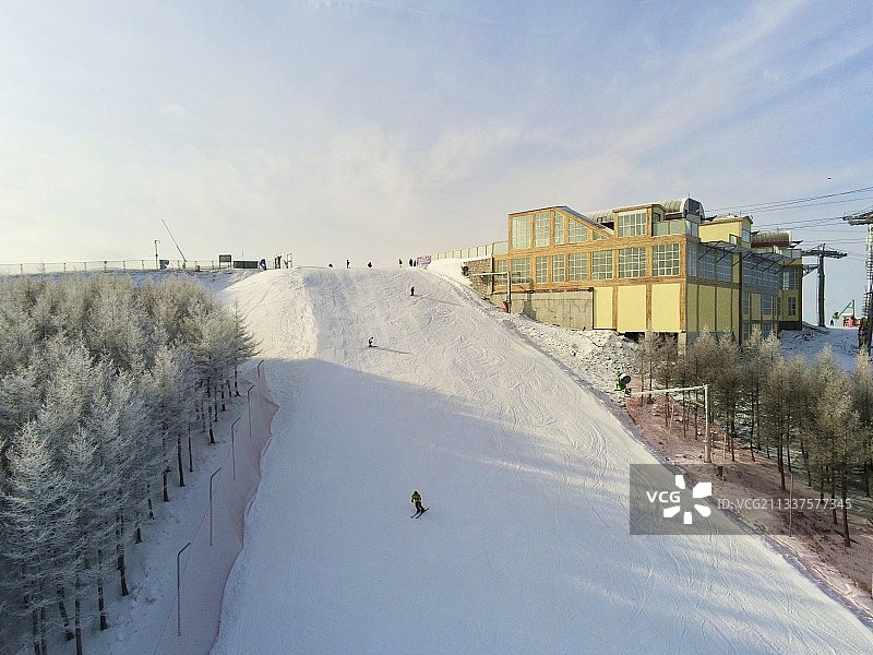 航拍张家口万龙滑雪场图片素材