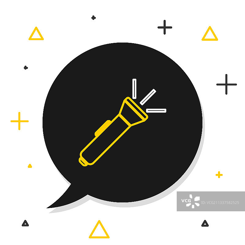 白色背景上的手电筒线性图标图片素材