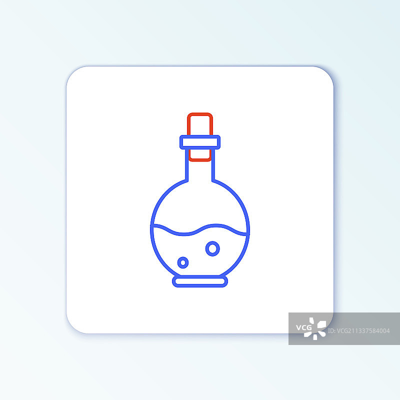 魔法药剂玻璃瓶线条图标图片素材
