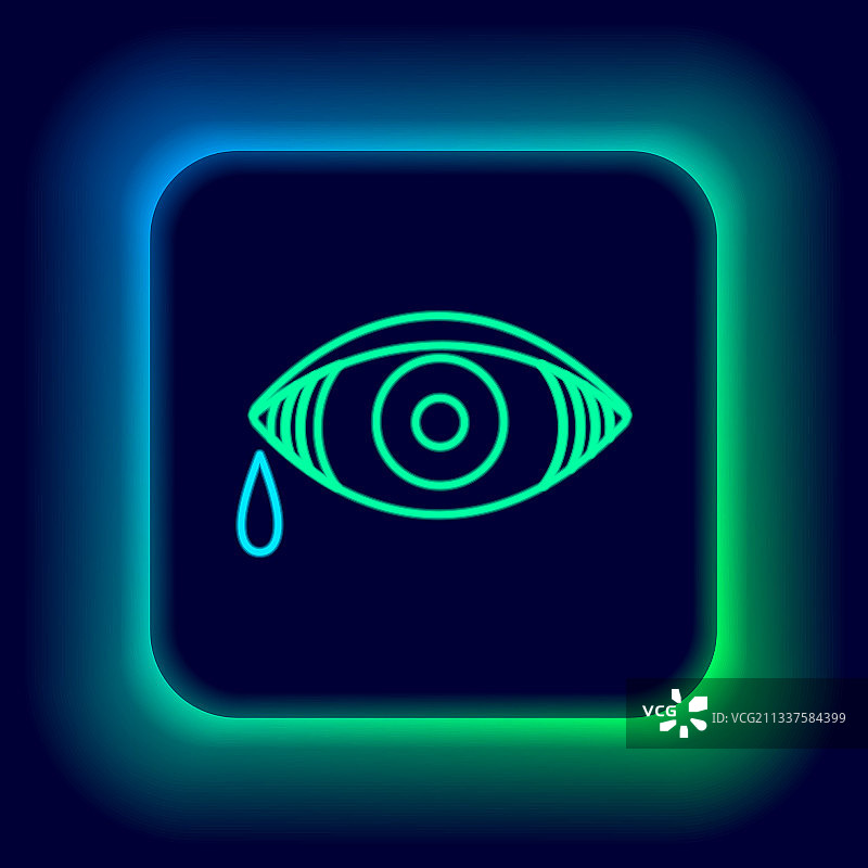 发光的霓虹灯线条病毒性红眼图标图片素材