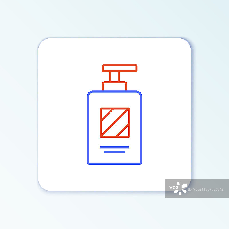 洗发水瓶图标线条，白色背景图片素材